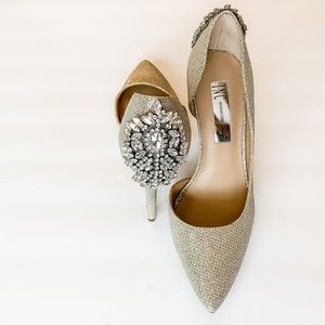 INC Kesya Champagne Embellished Wedding Heels